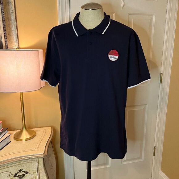 NWT Men's Cavalli Class Polo Shirt in Navy Blue Size 2XL XXL - Picture 1 of 3